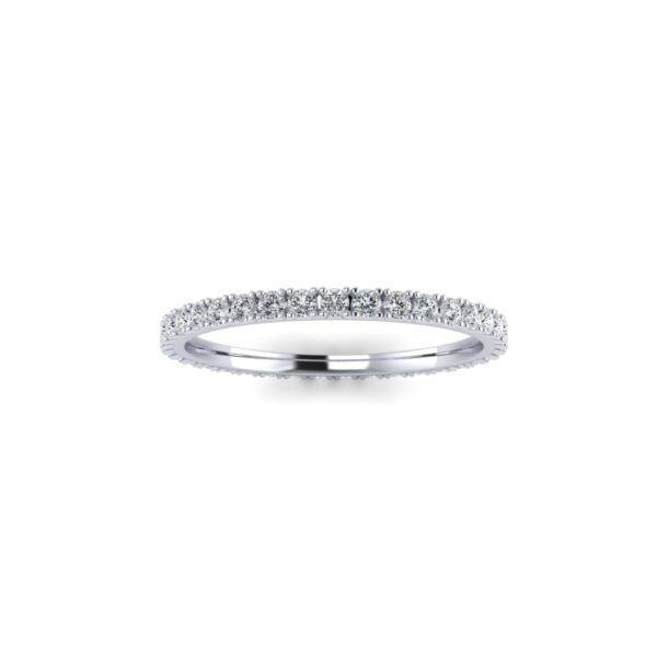 White gold diamond eternity ring side view