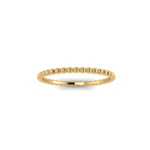 Yellow gold stackable bubble ring 1.5mm front