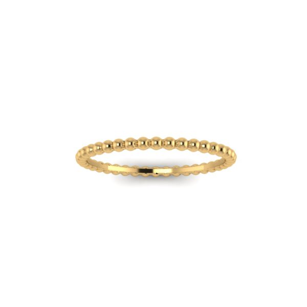 Yellow gold stackable bubble ring 1.5mm front