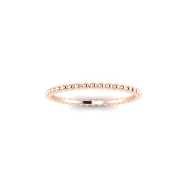 Rose gold stackable bubble ring 1.5mm front