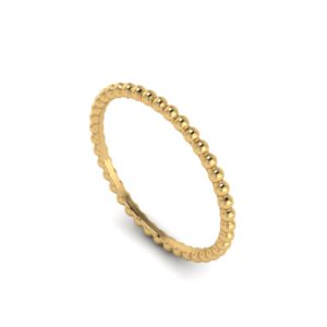 Yellow gold stackable bubble ring 1.5mm