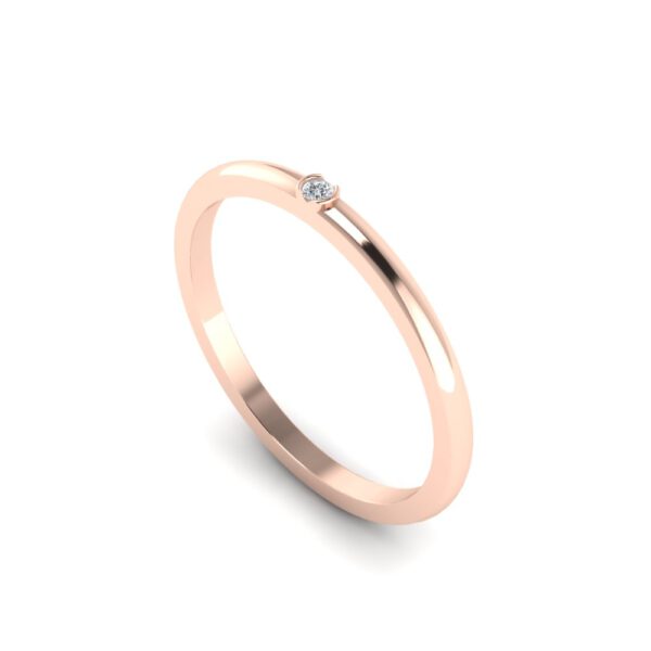 Roségouden basic solitair ring