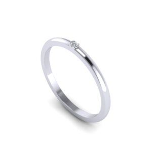 White gold basic solitaire ring