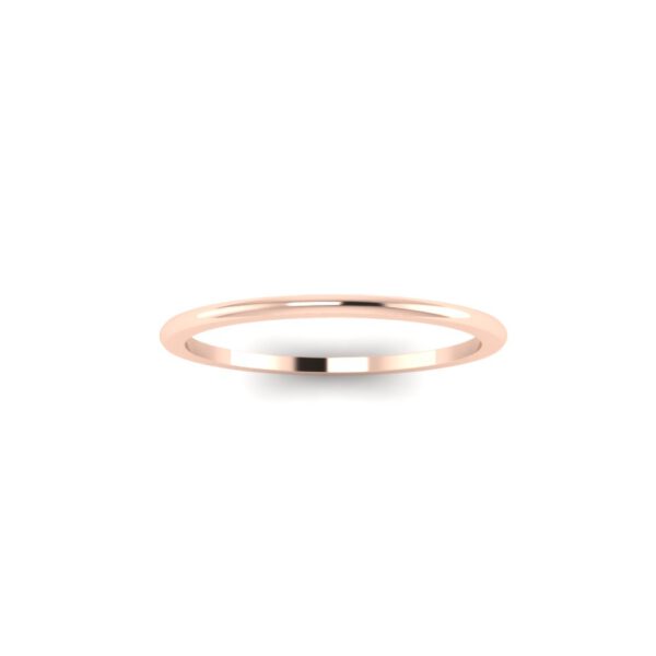 Rose gold basic stackable ring side view