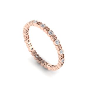 Rose gold diamond four-leaf clover ring