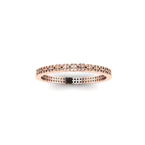 Rose gold four-leaf clover stackable ring