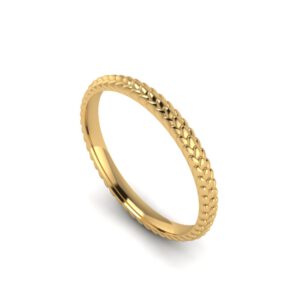 Yellow gold detailed snakeskin ring