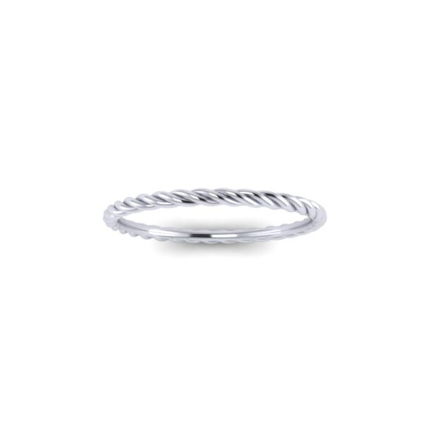 White gold twisted stackable ring