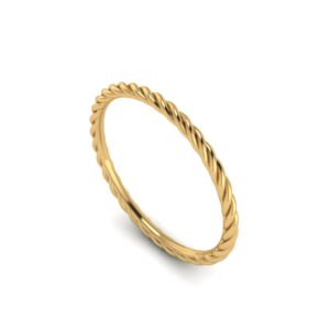 Yellow gold twisted stackable ring