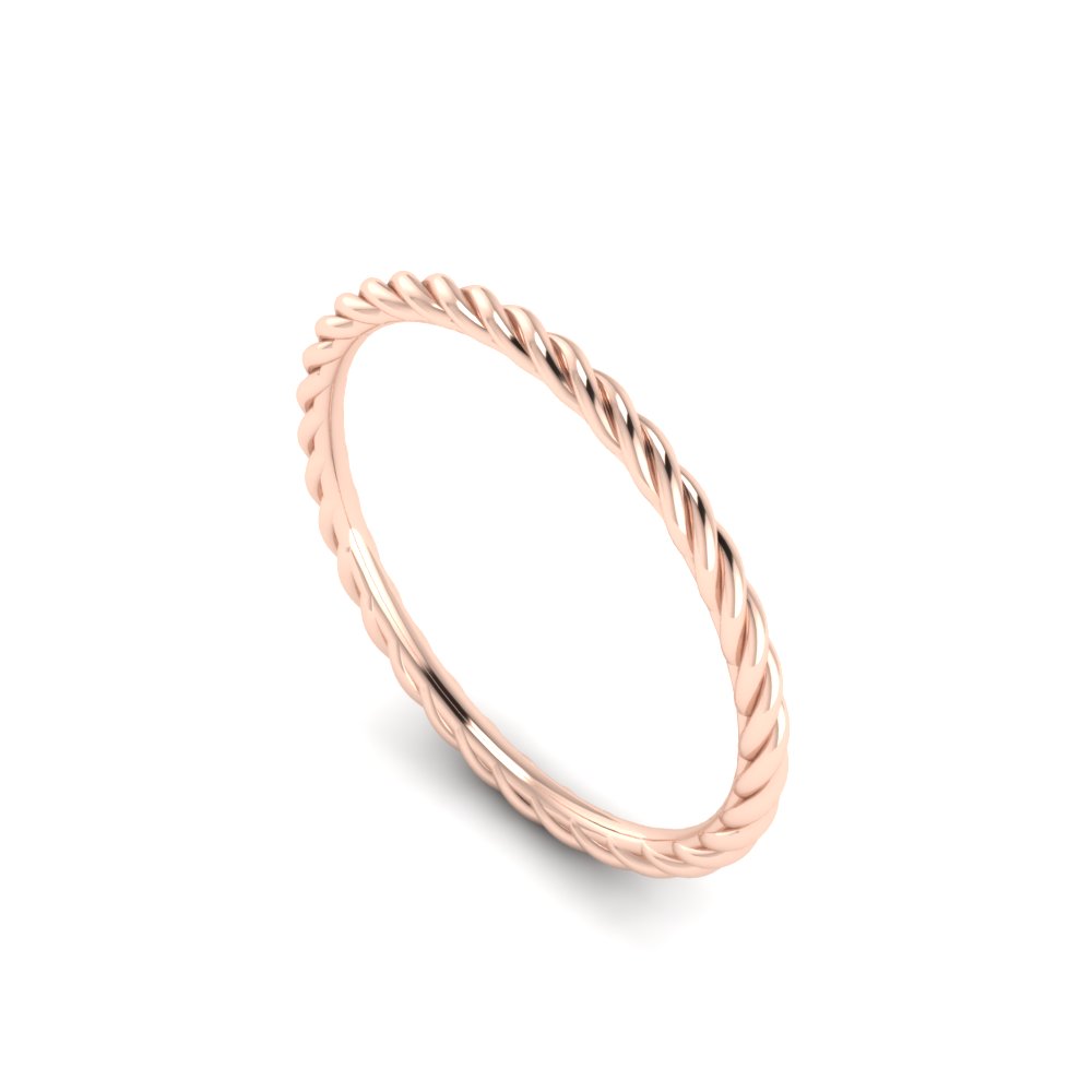 slim Gloed ijzer Rose gold twisted ring - Basic Wedding Rings