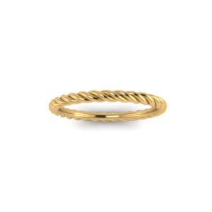 Yellow gold wide twisted stackable ring