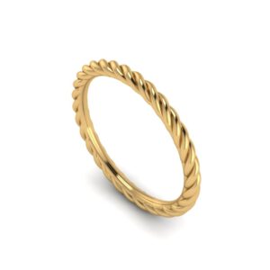 Yellow gold wide twisted ring