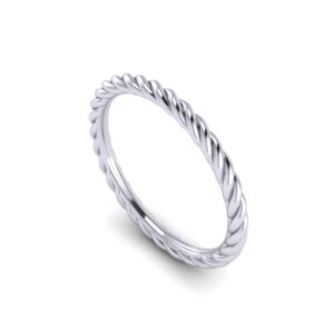 White gold wide twisted ring