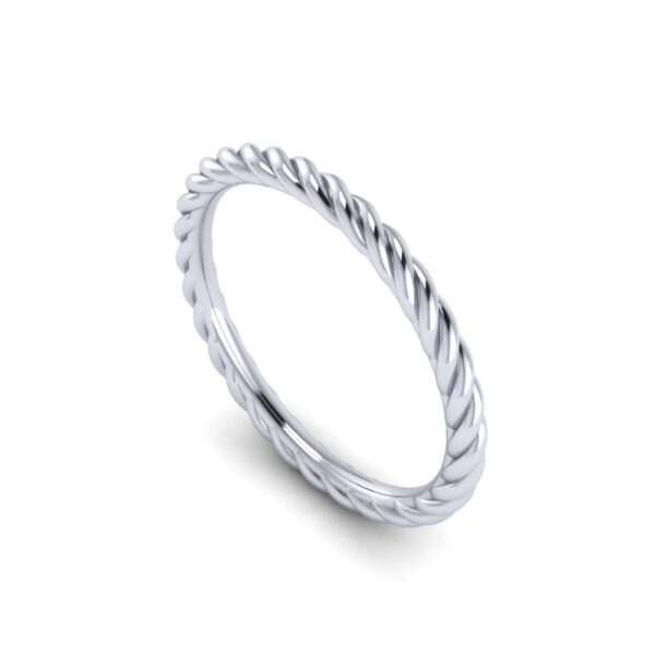 White gold wide twisted ring