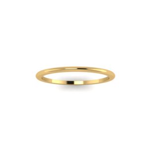 Yellow gold basic stackable ring side view