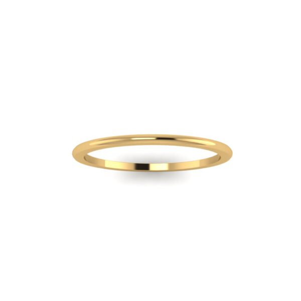 Yellow gold basic stackable ring side view