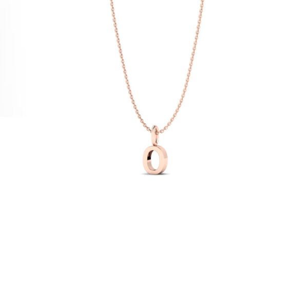 Basic Initials rose gold number pendant necklace 0