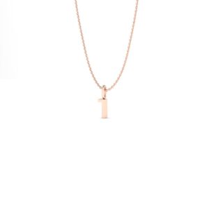 Basic Initials rose gold number pendant necklace 1