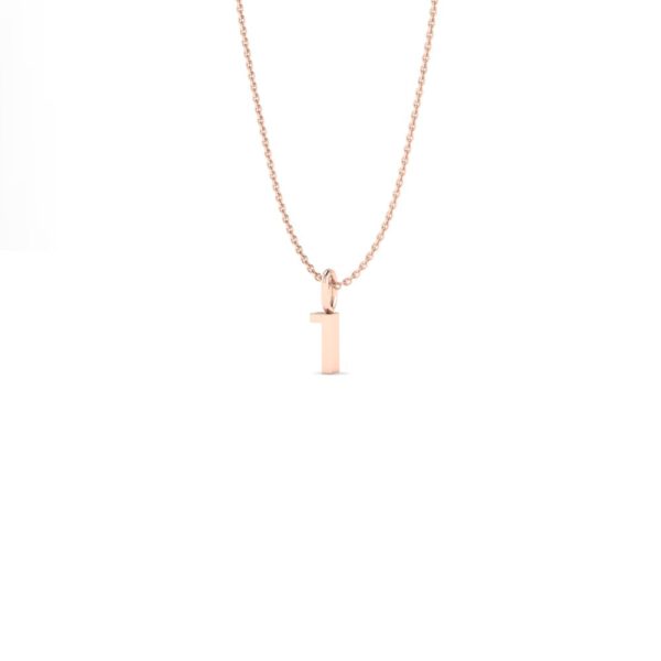 Basic Initials rose gold number pendant necklace 1