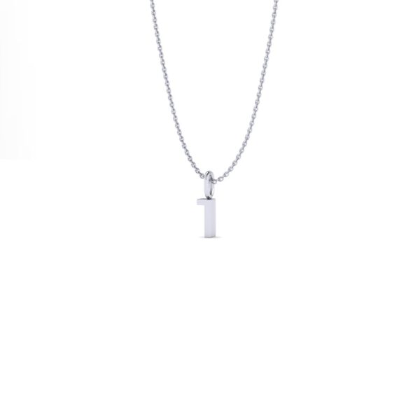 Basic Initials white gold number pendant necklace 1