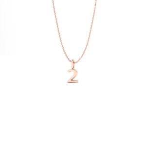 Basic Initials rose gold number pendant necklace 2