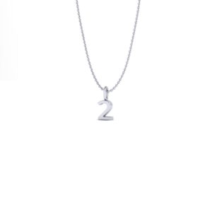Basic Initials white gold number pendant necklace 2