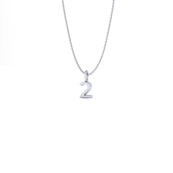 Basic Initials white gold number pendant necklace 2