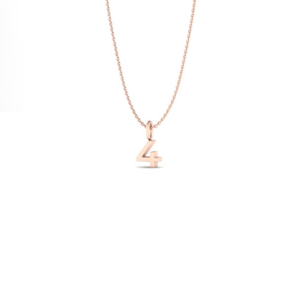 Basic Initials rose gold number pendant necklace 4