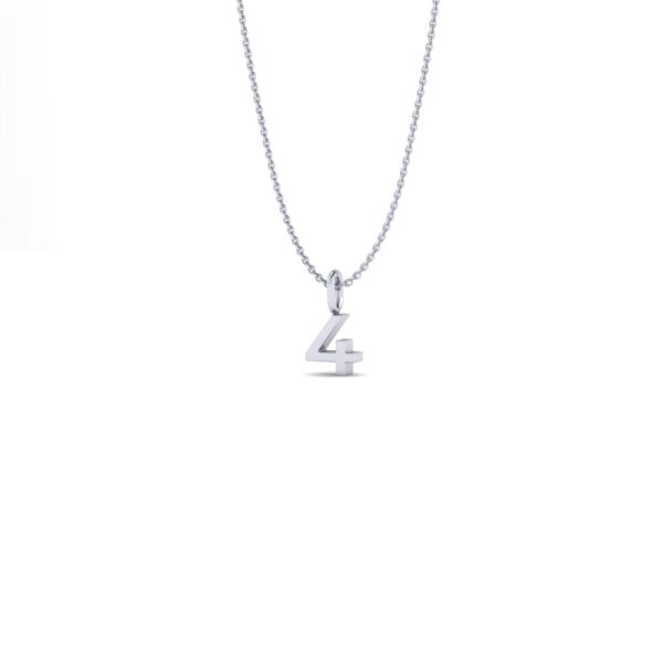 Basic Initials white gold number pendant necklace 4