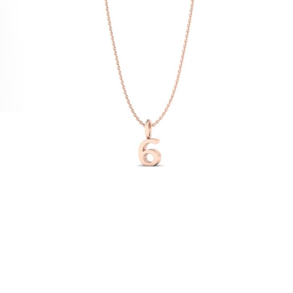 Basic Initials rose gold number pendant necklace 6
