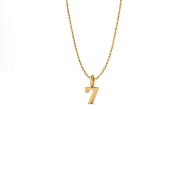 Basic Initials yellow gold number pendant 7