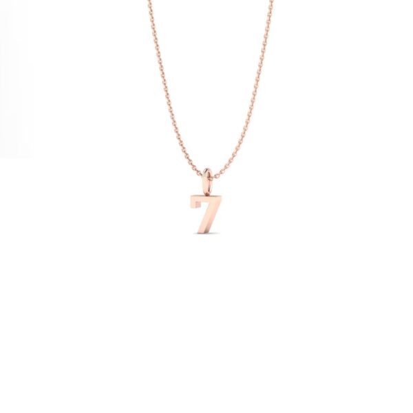 Basic Initials roségouden hanger met cijfer 7